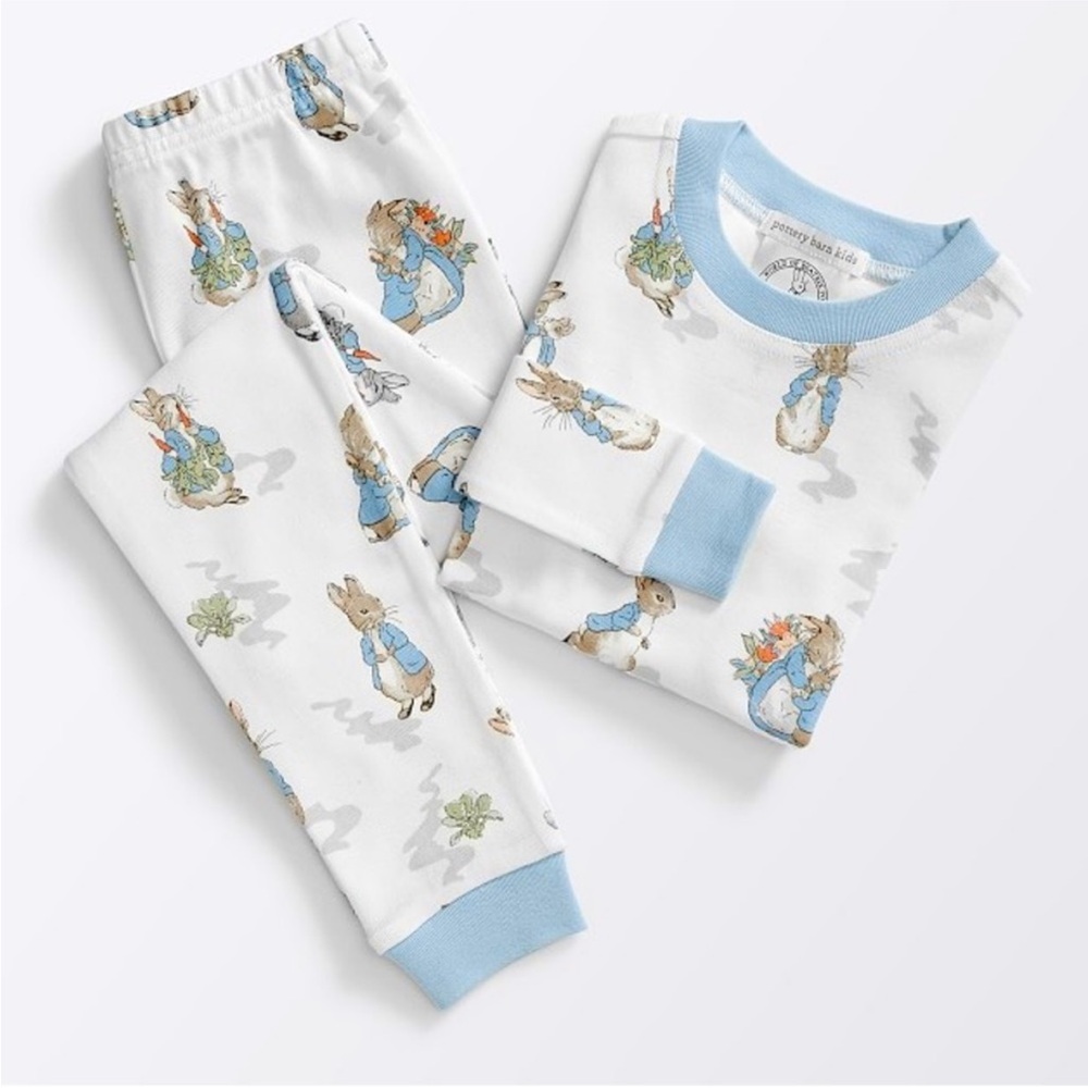 Pottery Barn Kids Organic Cotton Peter Rabbit Pajama Set - Unisex Easter PJs